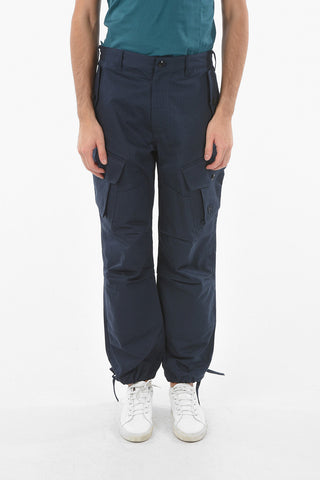 Pantaloni Cargo in Cotone con Coulisse alla Caviglia
