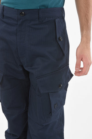 Pantaloni Cargo in Cotone con Coulisse alla Caviglia
