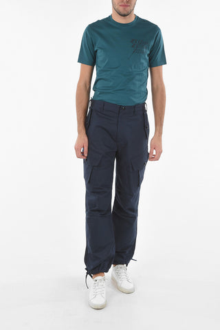 Pantaloni Cargo in Cotone con Coulisse alla Caviglia
