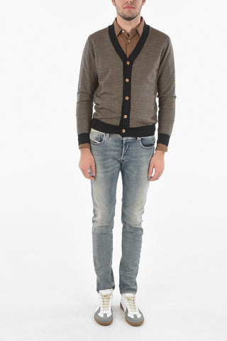 Cardigan in Herringbone di Lana Vergine