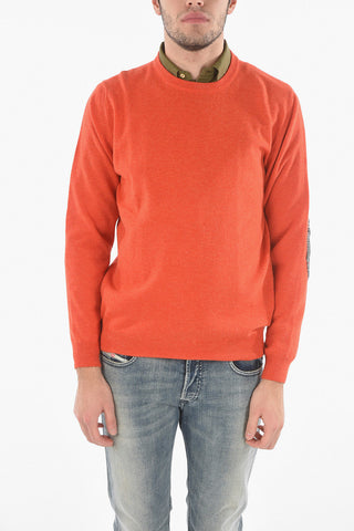 Virgin Wool Crewneck Sweater with Patches