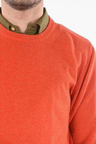 Virgin Wool Crewneck Sweater with Patches
