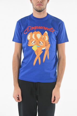 Crew Neck BAMBI Front Printed T-Shirt