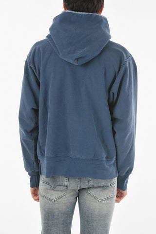 MM10 Felpa in Cotone Garzato con Cappuccio