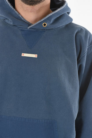 MM10 Felpa in Cotone Garzato con Cappuccio