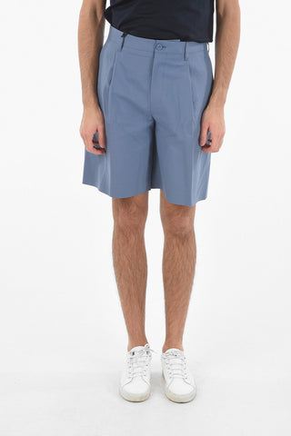 Single-pleated Cotton Chino Shorts