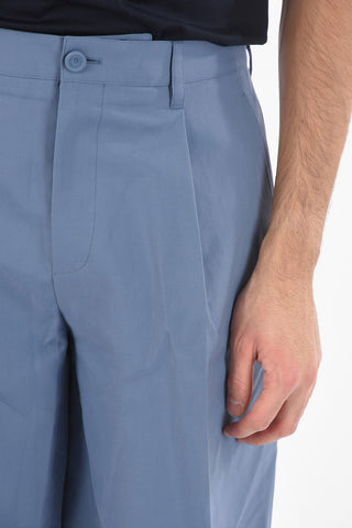 Single-pleated Cotton Chino Shorts