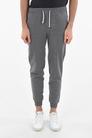 Joggers in Misto Cotone con Tasche a Filo