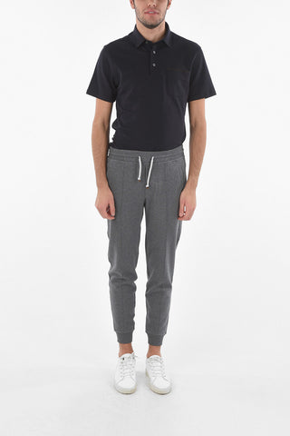 Joggers in Misto Cotone con Tasche a Filo