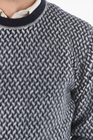 Maglia Girocollo in Chevron di Misto Lana