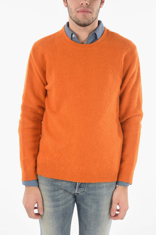 Virgin Wool-blend Crew-neck Sweater with Patch Details