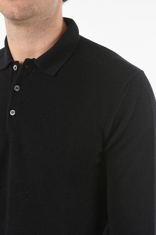 Maglia Punto Ondina con Collo a Polo