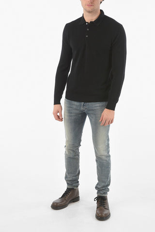 Maglia Punto Ondina con Collo a Polo