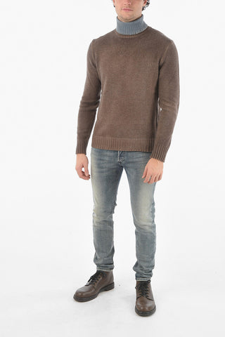 Two Tone Turtleneck Sweater