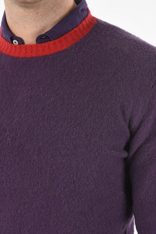 Virgin Wool-blend Crewneck Sweater with Contrasting Trimmings