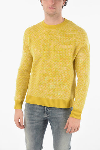 Virgin Wool Diaper Crewneck Sweater
