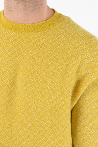 Virgin Wool Diaper Crewneck Sweater