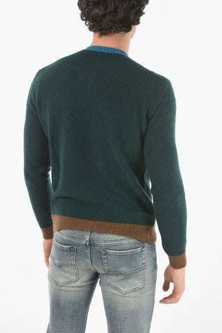 Crewneck Sweater with Contrasting Trimmings