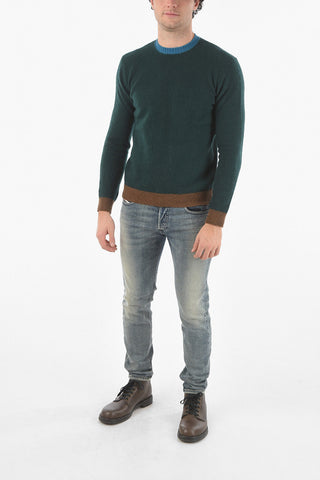 Crewneck Sweater with Contrasting Trimmings
