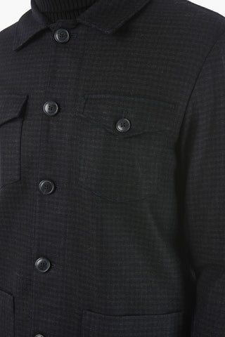 Over Shirt DERBY in Misto Lana a Quadri vichy con Doppio Taschino