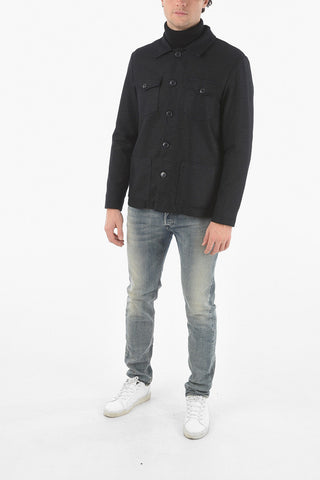 Over Shirt DERBY in Misto Lana a Quadri vichy con Doppio Taschino