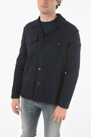 Virgin Wool and Cashmere Checked Vichy Derby Blazer