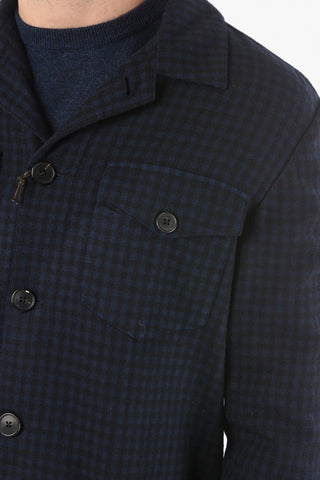 Virgin Wool and Cashmere Checked Vichy Derby Blazer