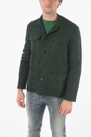Vichy Checked Virgin Wool and Cashmere Saharan Blazer