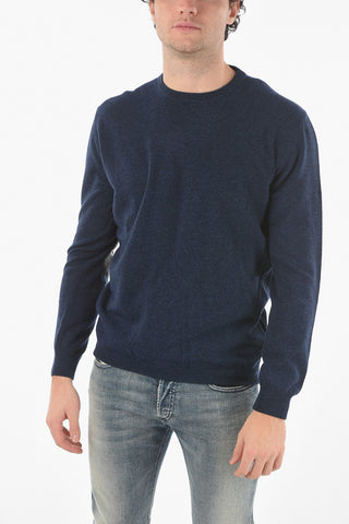 Virgin Wool Crewneck Sweater with Patches
