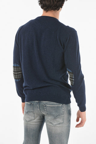 Maglia Girocollo in Lana Vergine con Toppe