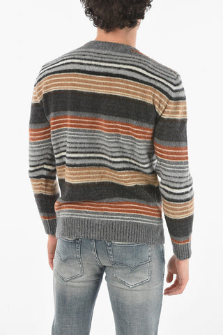 Bayadere Motif Crewneck Sweater