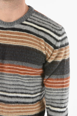 Bayadere Motif Crewneck Sweater