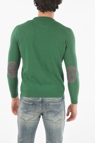 Virgin Wool Crewneck Sweater with patches