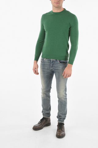 Virgin Wool Crewneck Sweater with patches