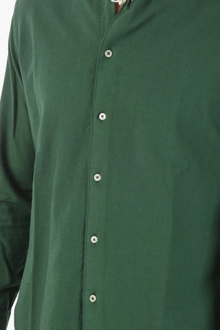 Camicia in Flanella di Cotone con Colletto Italiano