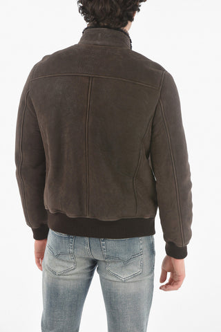Suede Leather TAKER Shearling Bomber