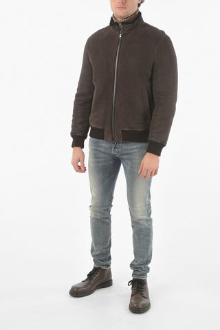 Suede Leather TAKER Shearling Bomber