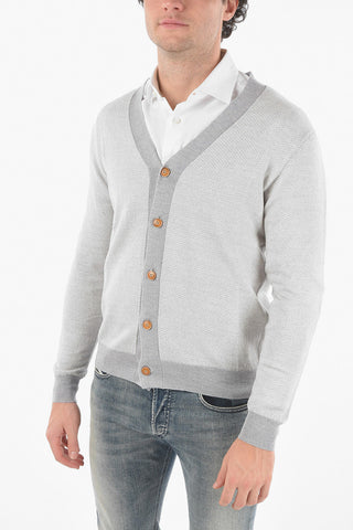 Cardigan Herringbone in Lana Vergine