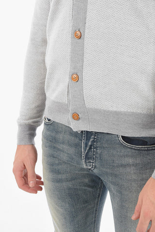 Cardigan Herringbone in Lana Vergine