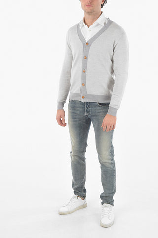 Cardigan Herringbone in Lana Vergine