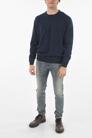 Crewneck Virgin Wool Sweater with Patches