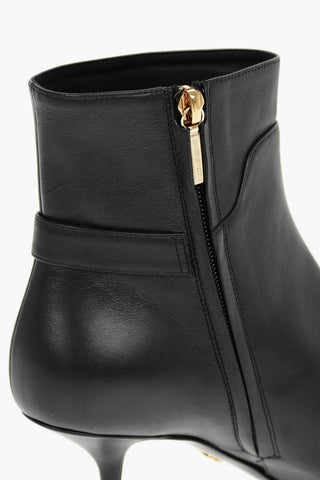 Leather CARDINALE Ankle Booties with Contrasting DG Logo Buckle 7cm