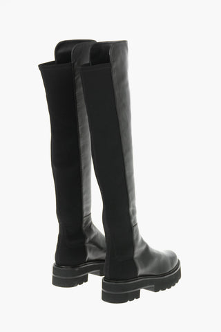 Soft Leather Gabardine ULTRALIFT Over-the-knee Boots with Statement Sole