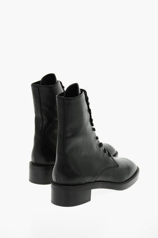 Leather SONDRA SHINE Ankle Boots embellished with Rhinestones on the Sole
