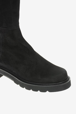 Suede Leather LIFT Over-the-knee Boots with Gabardine Elastic Inserts