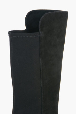 Suede Leather LIFT Over-the-knee Boots with Gabardine Elastic Inserts