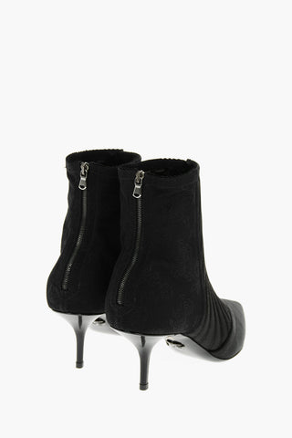 Satin Laced CARDINALE Ankle Booties with Hoops Fastening 7cm