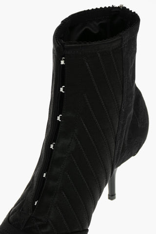 Satin Laced CARDINALE Ankle Booties with Hoops Fastening 7cm