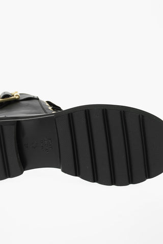 Leather RYDER ULTRALIFT Combat Boots with Contrasting Buckle