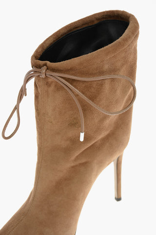 Suede Leather KANDA Ankle Booties with Ankle Drawstring 10,5cm
